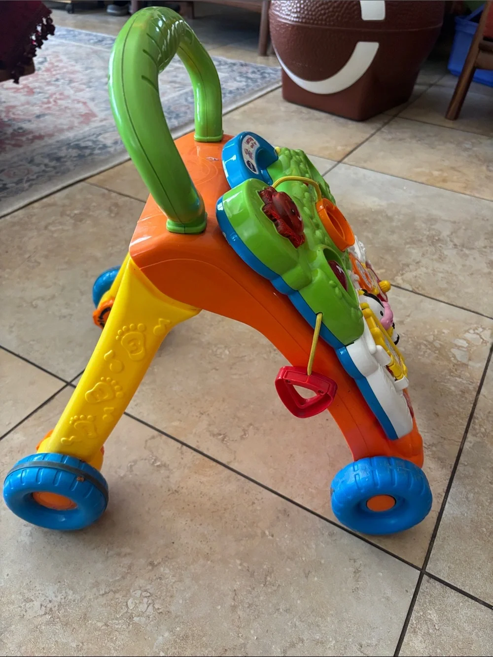 Interactive Toddler Activity Walker - Green/Orange with Music and Lights